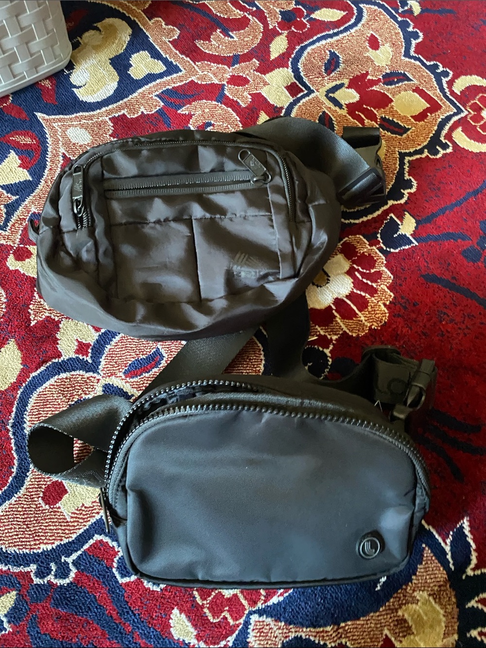 Reebok Black Double Belt Bag Set - Dual Crossbody/Waist Packs